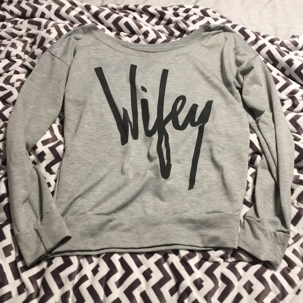 Wifey off the shoulder long sleeve